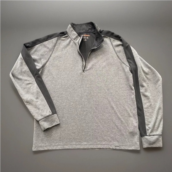 Hawke & Co Shirts Men's Large Grey 1/4 Zip Long Sleeve Pullover Golf Jacket - Picture 2 of 9